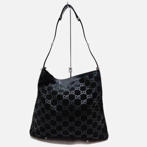 GUCCI Suede Guccissima Hobo Black